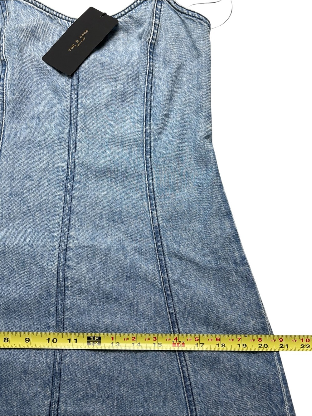 NWT Rag & Bone Martyna Denim Midi Dress Spencer Light Wash Size 4 - Picture 8 of 13